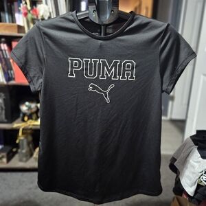Puma Black Logo T-Shirt Sz L 3-1004